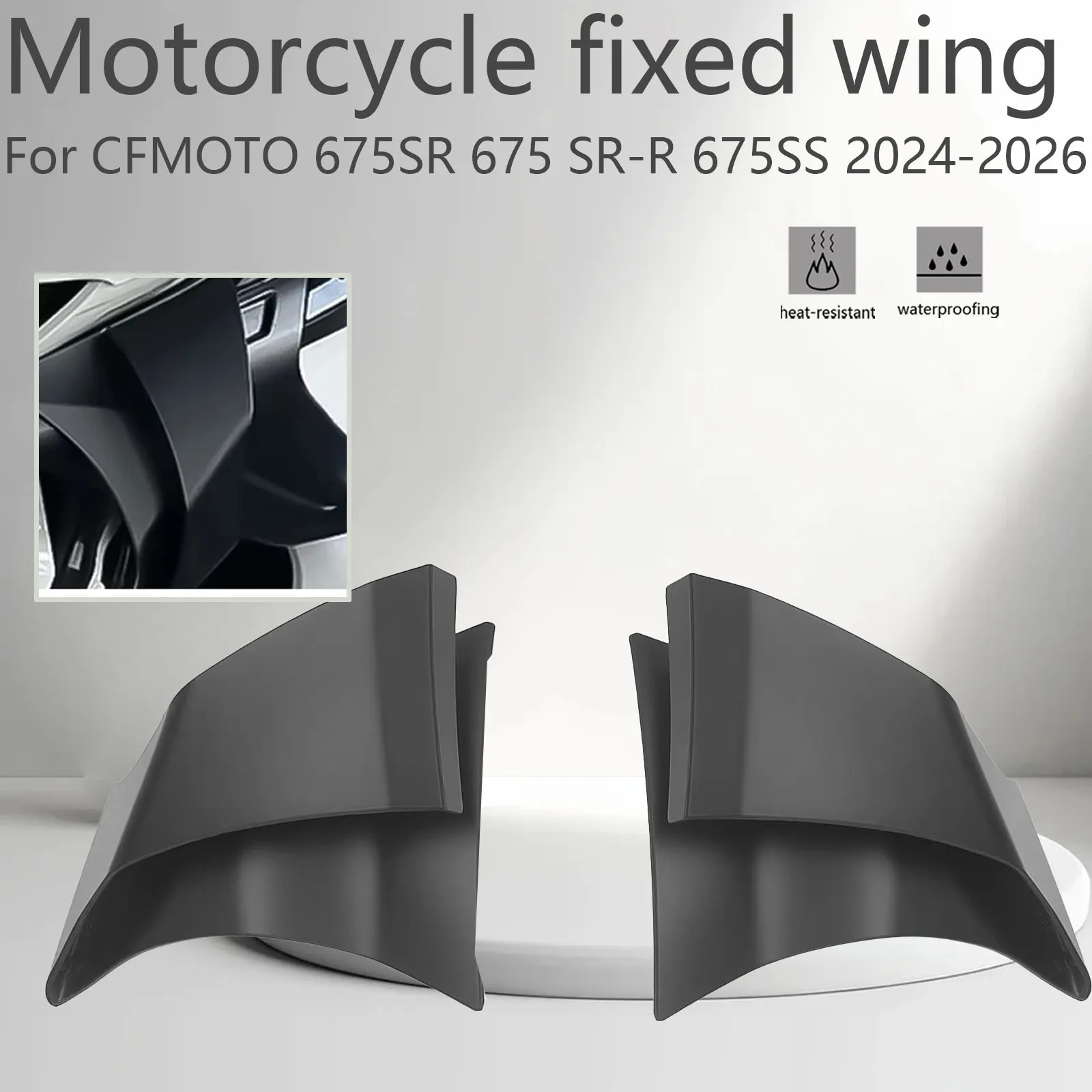 New Motorcycle Front Winglets Side Spoiler Wing For CFMOTO 675SR 675 SR-R 675SS 2024-2026 Aerodynamic Fairing Wings Fins