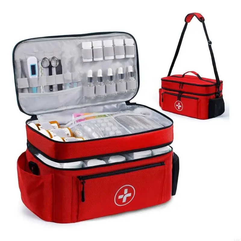

Portable Emergency Organizers Double Layer Storage Bag Suitable For Home Travel Family First Aid Supplies 896C