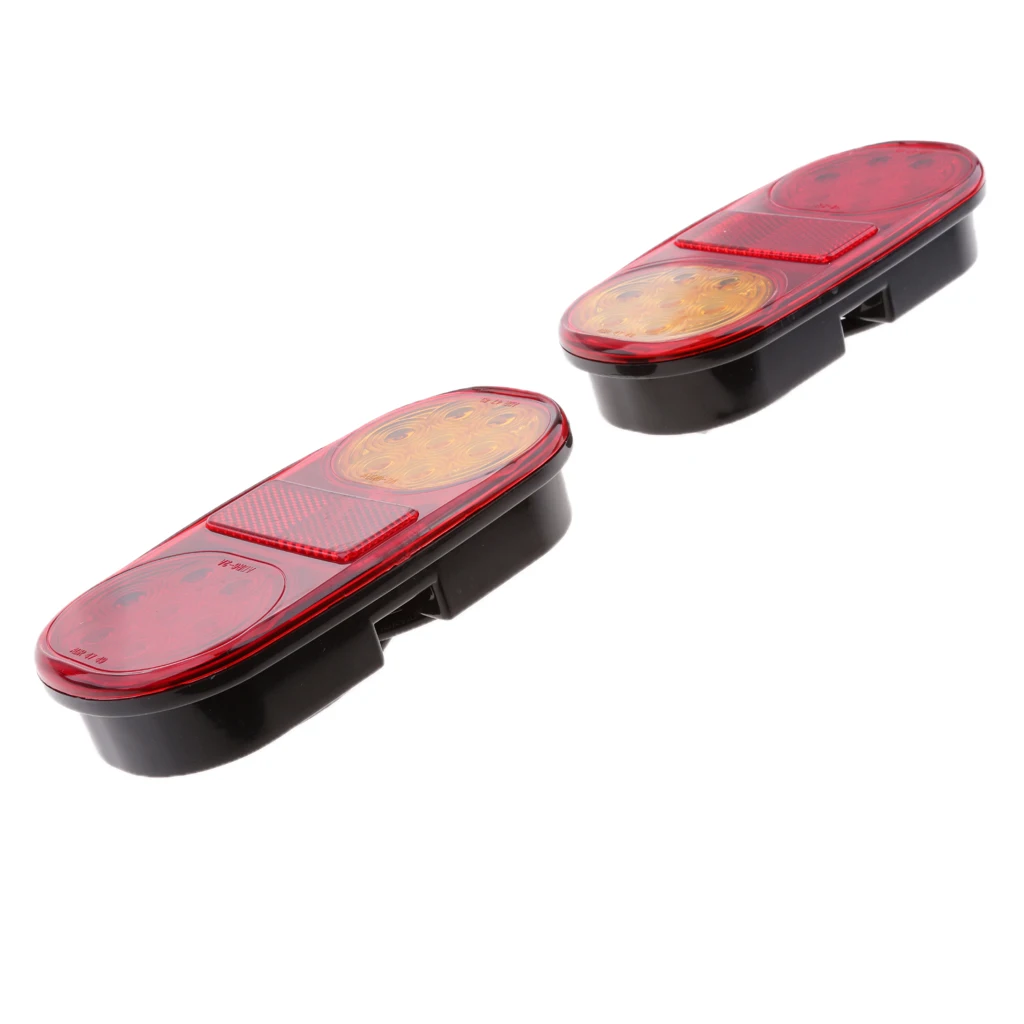 

2X 6.5'' LED Waterproof Oval Red Trailer Lights Rear Tail for Boat Trailer Truck