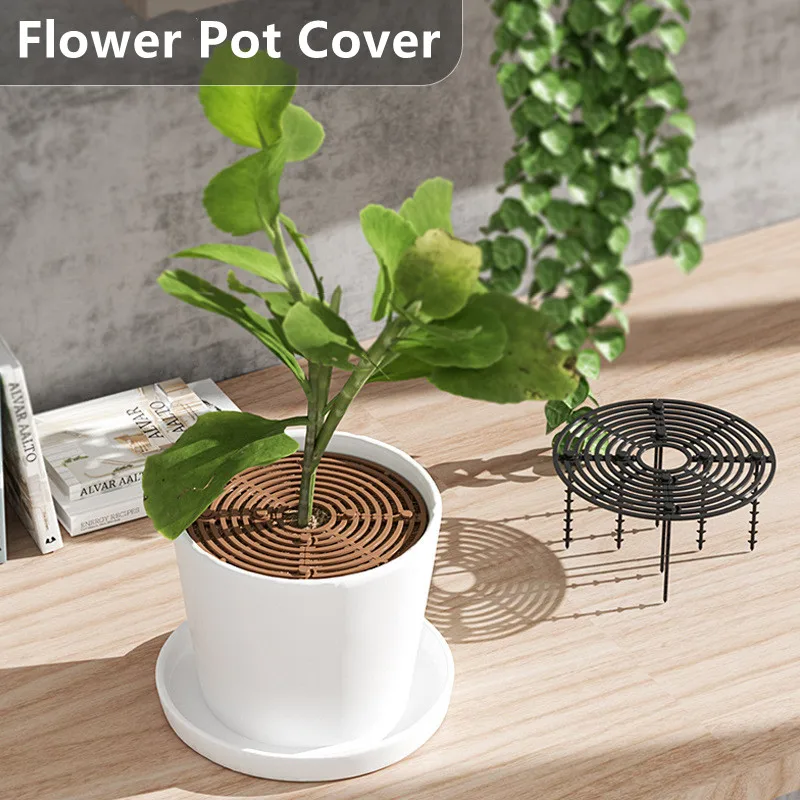 Child Plant Pot Soil Guard With Nails Plant Pot Grid Flower Pot Cover Baby Safety Mouse Garden Home Plant Protector Plant Covers