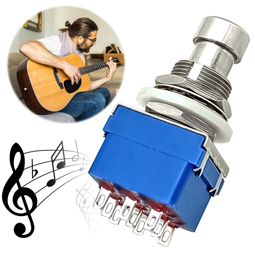 5 قطعة تأثير الغيتار دواسة 3PDT Footswitch 9 دبوس صحيح الالتفافية لحام العروات تأثيرات الغيتار دفع زر Footswitch الغيتار الملحقات #5