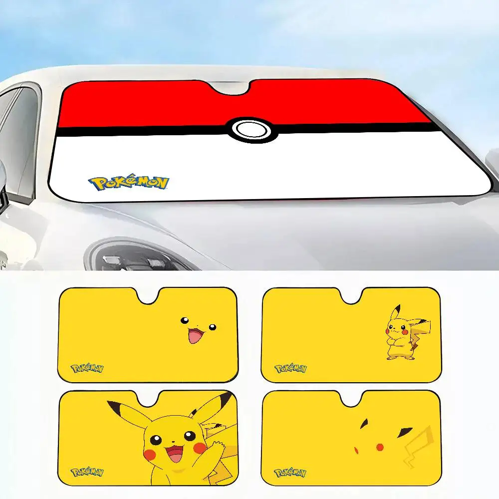 

MINISO Pokemon Pikachus Car SunShade Windshield Sun Shade Personalized Picture Block UV Rays Visor Protector