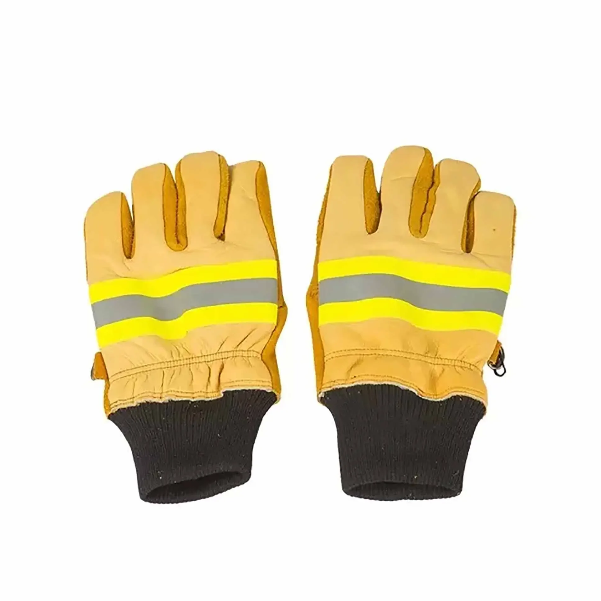 

EN388 Fireproof Leather Fireman Firefighting Gloves Fire Fighter Safety Gloves with Reflective Strap