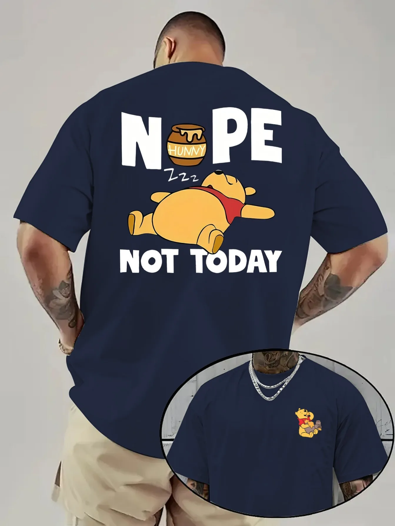 Camiseta de Winnie the Pooh de Disney para hombre y mujer, ropa de calle informal de gran tamaño, holgada, de manga corta, traje para eventos Unisex