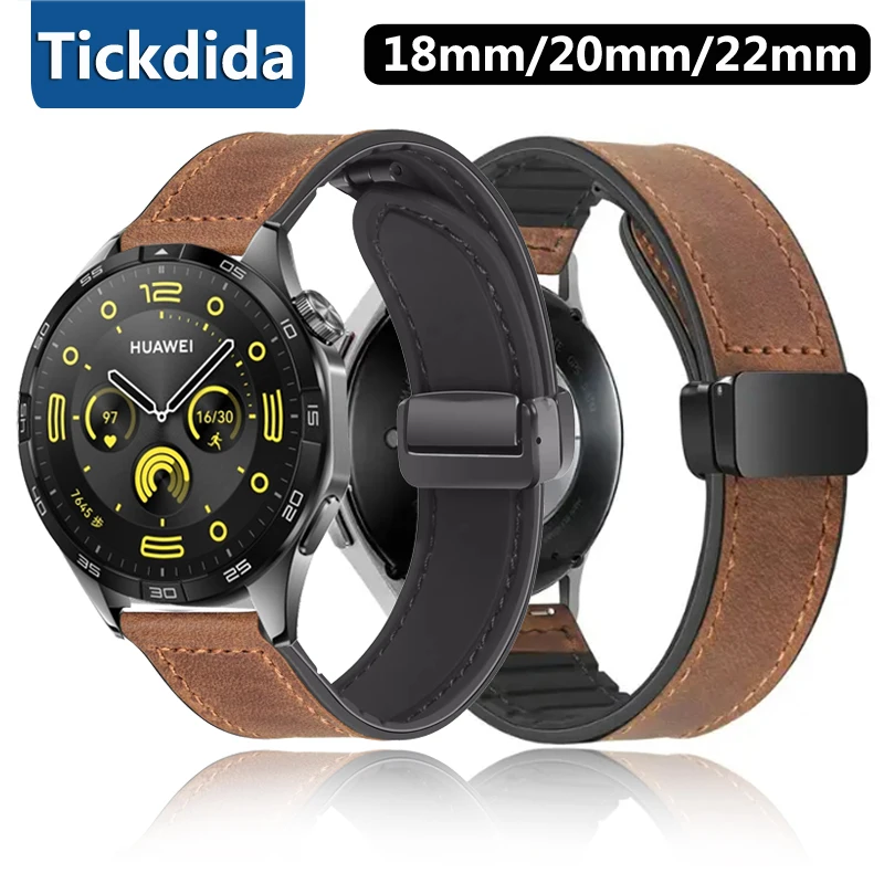 

18mm 20mm 22mm Leather Silicone Strap for Huawei Watch GT4 GT 4 41mm 46mm Wristband Bracelet for Huawei GT3 Pro GT2 3 2 Strap