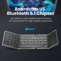 MRSVI Mini teclado Bluetooth inalámbrico plegable portátil B089T teclado táctil plegable inalámbrico para tableta IOS Android iPad, PC