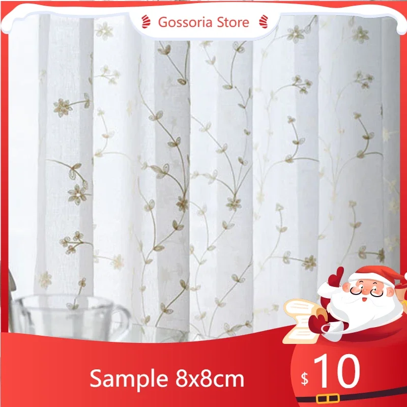 

Sample Sheer Tulle Curtains For Living Dining Room Bedroom Luxury Flower Embroidered French Window Drapes Home Curtains