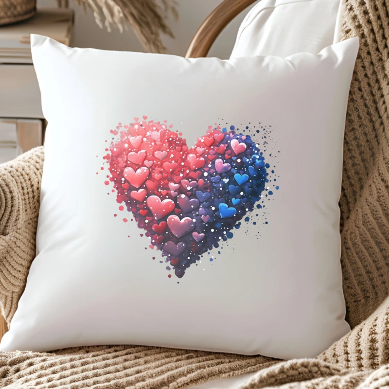 Immagine 5: Patch Termoadesive con Stampa a Cuore, Adesivi Termotrasferibili con Motivo a Cuore, Stampe DTF, Patch Termoadesive per