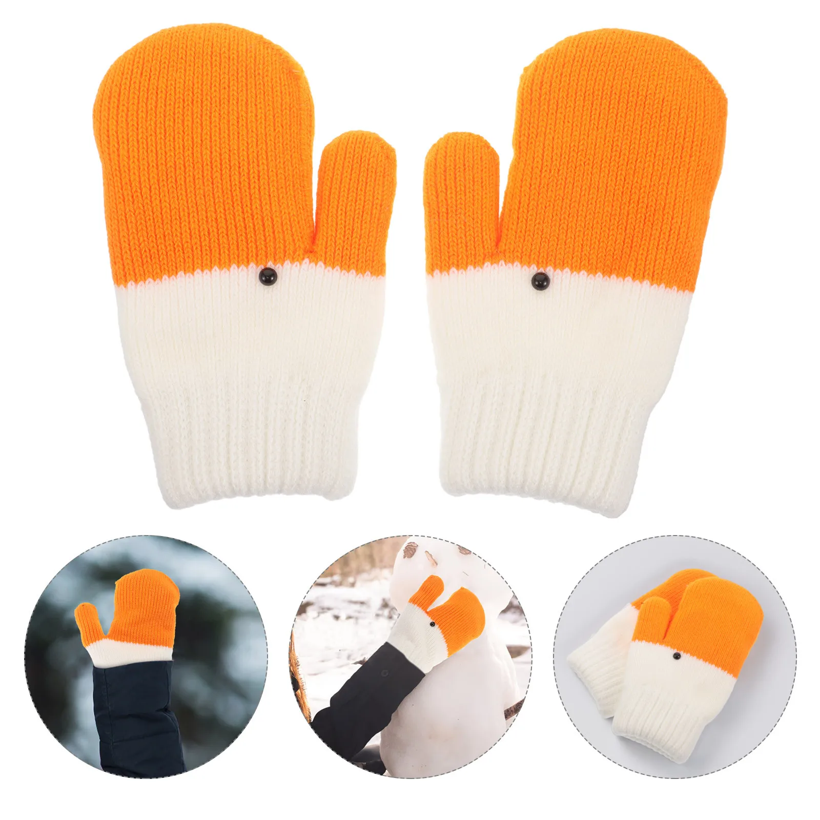 

Funny Knitted Gloves Warm Thick Lined Windproof Winter Mittens For Women Outdoor Activities Cycling Furry Cute Gloves