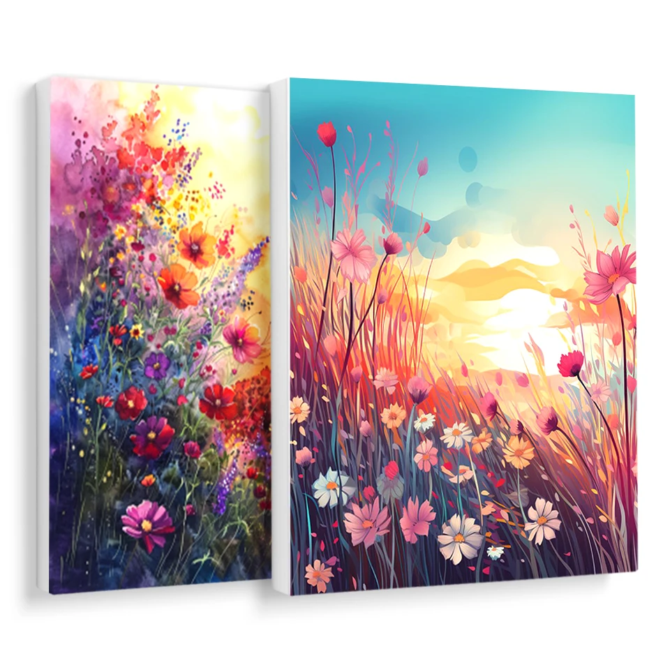 

RUOPOTY-Painting By Numbers With Frame Flowers Handiwork On Canvas Acrylic Paints Interior Oil Arts Crafts Picture Drawing Kits