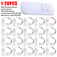 1-20PCS 220V Wireless Remote Control Switch For Light Controller With 1/2/3 Channel Remote Control Switch Receiver Transmitter ﻿