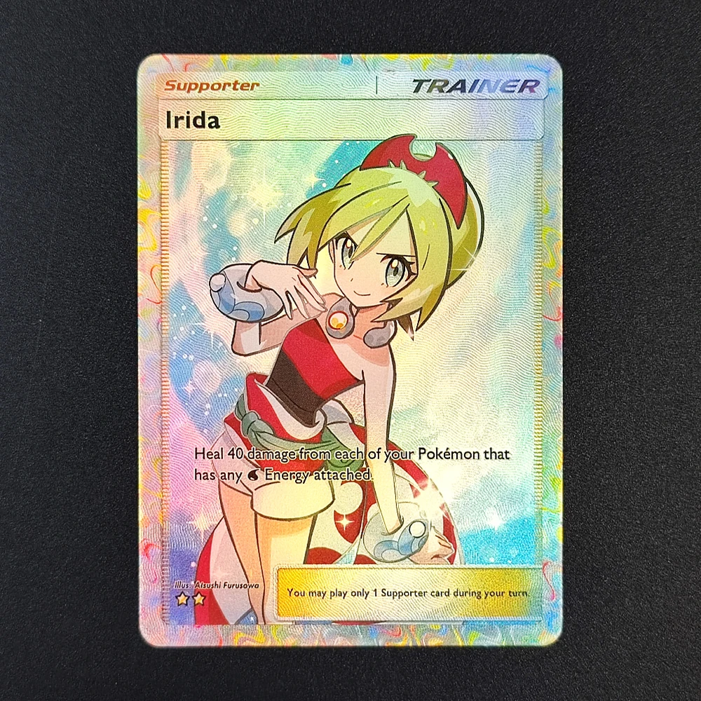 مدرب الجيب TCG ذاتي الصنع Lillie Guzma Lono Lyra Synthia Leaf Irida Penny Red Lusamine Erika Dawn Collection لعبة بطاقة فلاش