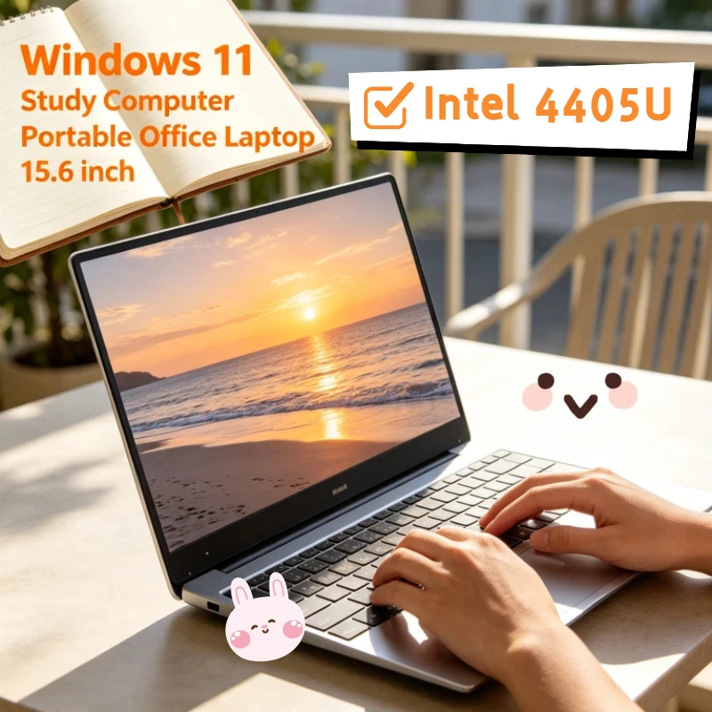 

New Ultra Slim 15.6 Laptop Intel 4405U 16GB RAM 2TB SSD 1920*1080 Display Windows 11 Pro Office Study Computer