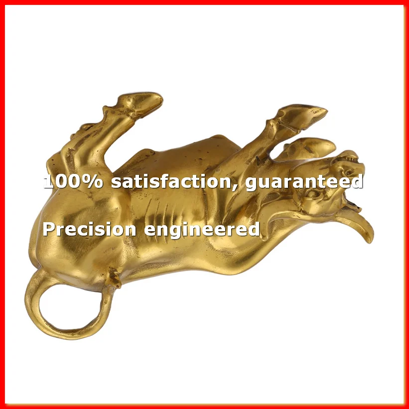 Statue de taureau en laiton Feng Shui, sculpture de décoration d'intérieur, taureau en cuivre doré représentant la bonne chance de carrière - A22U