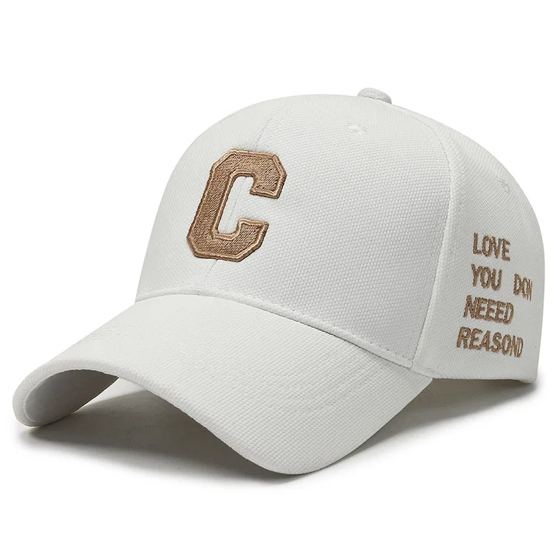 2023 Luxury Brand White Gold Baseball Caps For Men Cotton 3D Letter Women Hat Summer Snapback Trucker Cap Casquette Homme