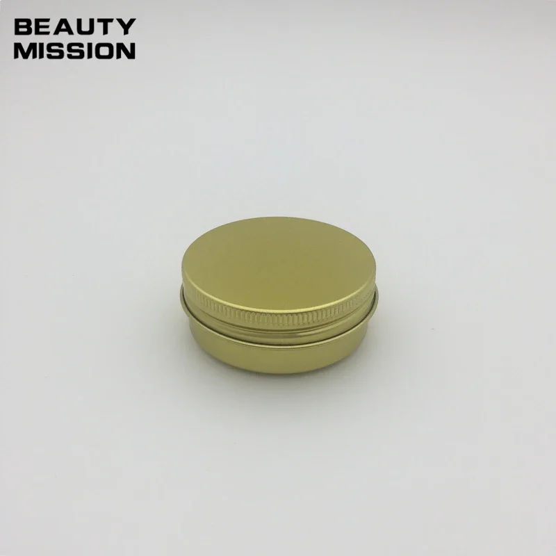

30g empty round aluminum lip balm tins for cosmetic packaging gold metal cosmetic jar container,aluminum cans with screw lid