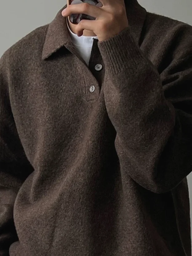 

Мужской вязаный свитшот с длинным рукавом из мягкой дышащей пряжи в американском ретро-стиле, модная повседневная одежда для молодежи