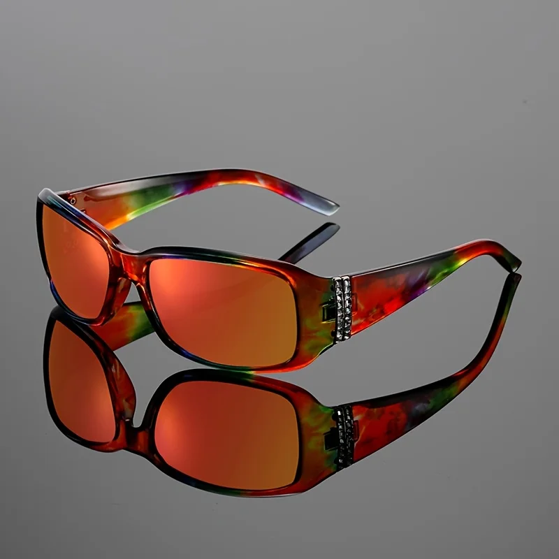 KAMMPT Y2k-Sonnenbrille mit Strasssteinen für Damen, 2022, neue Mode, Spiegel, Outdoor-Sonnenbrille, trendiges Markendesign, lässiges Dekor, Sonnenbrille