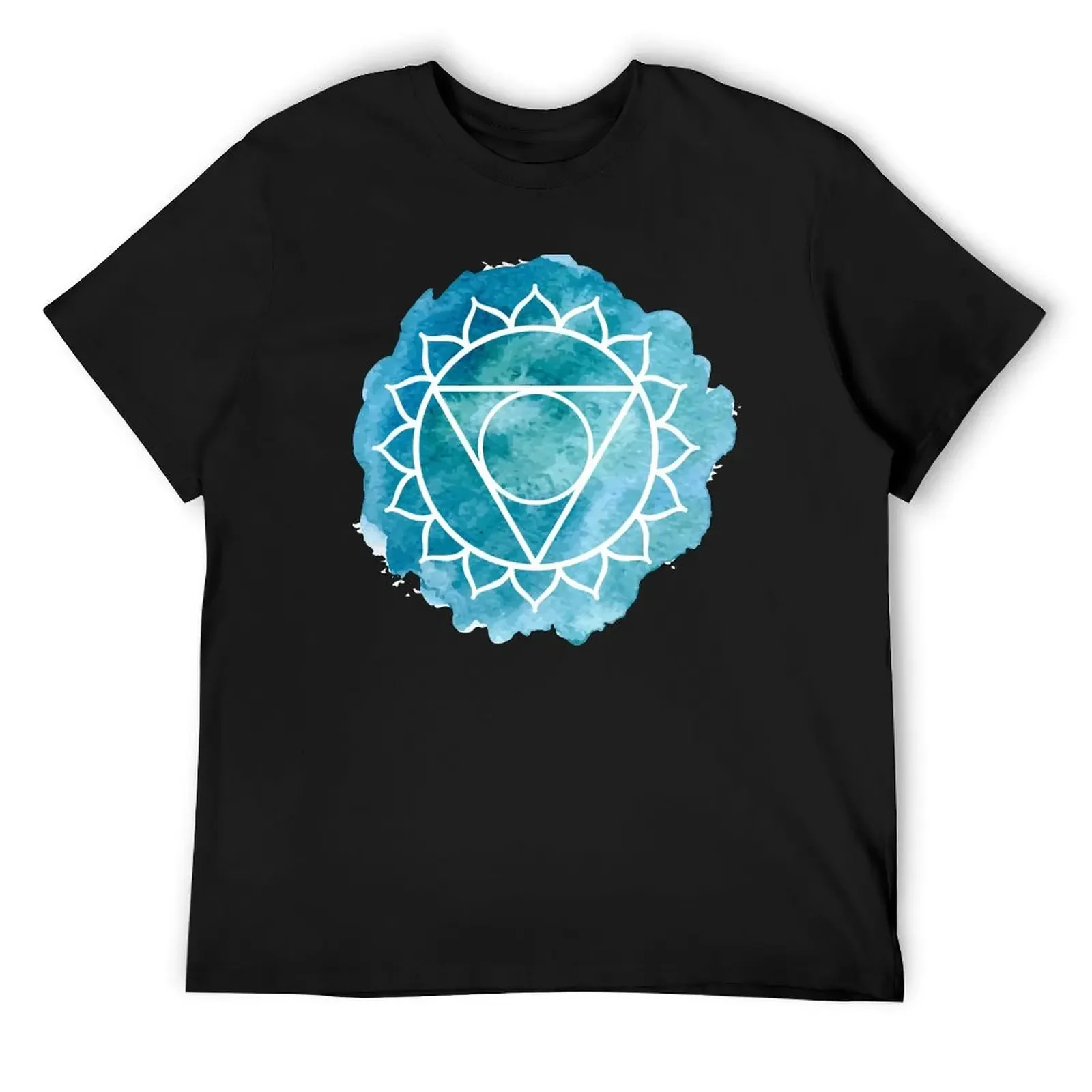 Футболка Throat Chakra (Vishuddha) в тяжелом весе, топы больших размеров, футболки для мужчин