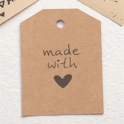 

100Pcs Kraft Paper Wedding Tag Gift Label with String Tie for Party Favor Decoration Wedding Anniversary Kraft Paper