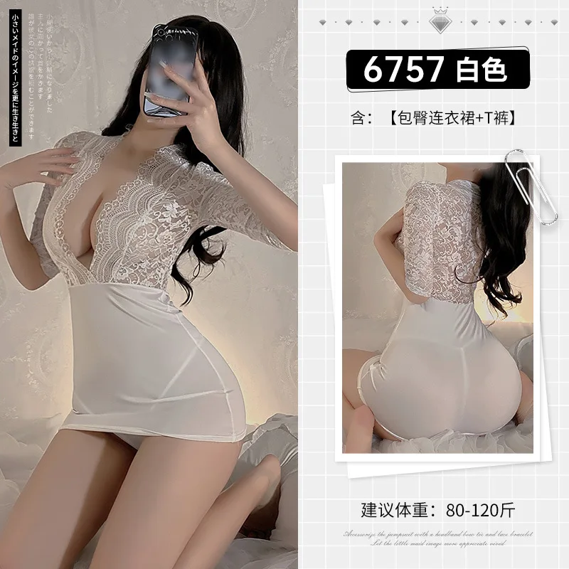 3XL حجم كبير مثير سكرتيرة تأثيري موحدة مفتوحة المنشعب جوارب الملابس الداخلية مكتب سيدة الدانتيل المرقعة شير Bodycon فستان قصير