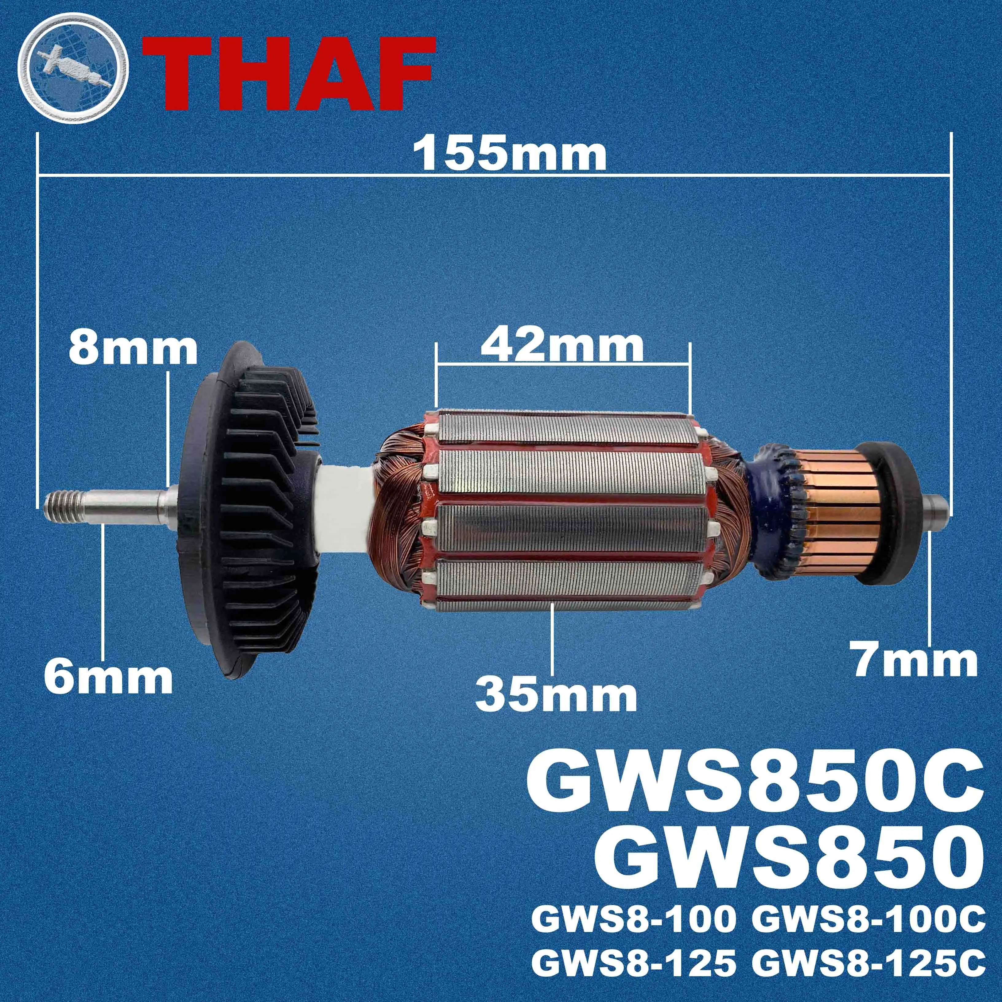 AC220V-240V Inducido Reemplazar Para BOSCH Amoladora Angular GWS 8-125 GWS8-100 GWS8-100CE GWS8-125 GWS8-125C GWS850C