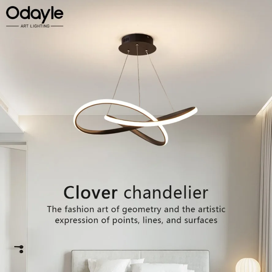 

Modern LED Pendant Lamps Minimalist Art Clover Design Lighting Fixtures Living Room Exhibition Hall Interior Decoration Lighting