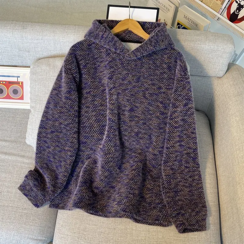 

Мужская вязаная толстовка в корейском стиле с эффектом тай-дай, новая осенне-зимняя модная винтажная вязаная куртка, повседневная свободная модель с длинными рукавами