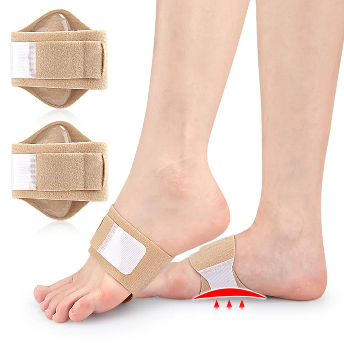 

One Pair Arch Protection Foot Pad Flat Arch Support Orthopedic Pad With Adjustable Plantar Fascia And Heart Half Size Pad