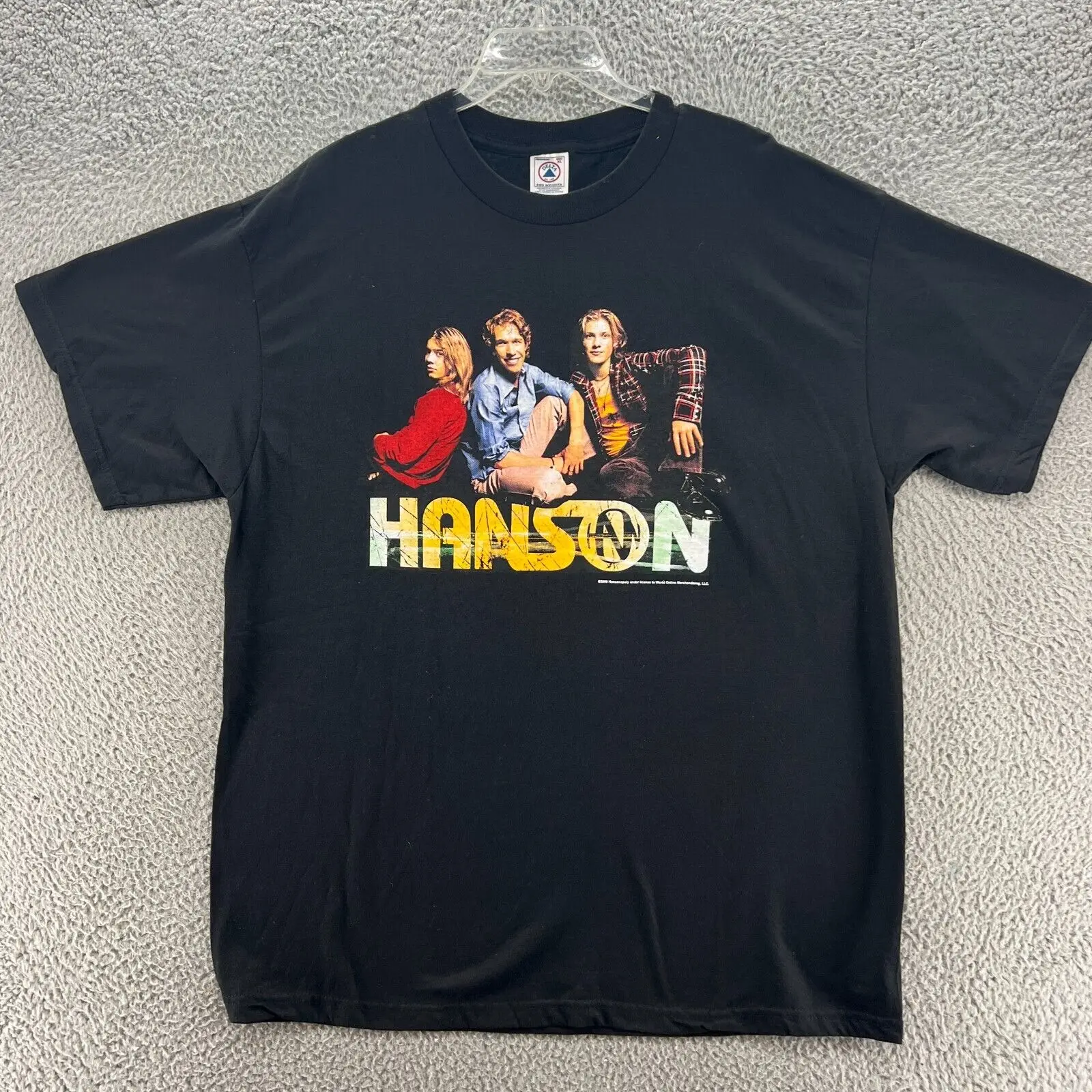 Vintage Hanson Shirt Mens Extra Large Black Band Tee Rock Band Y2K 2000s