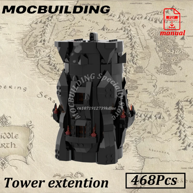 Tower Extention Bricks Model MOC Building Blocks Middle-earthed Construction Creative Gift Toys Compatible with MOC-10333