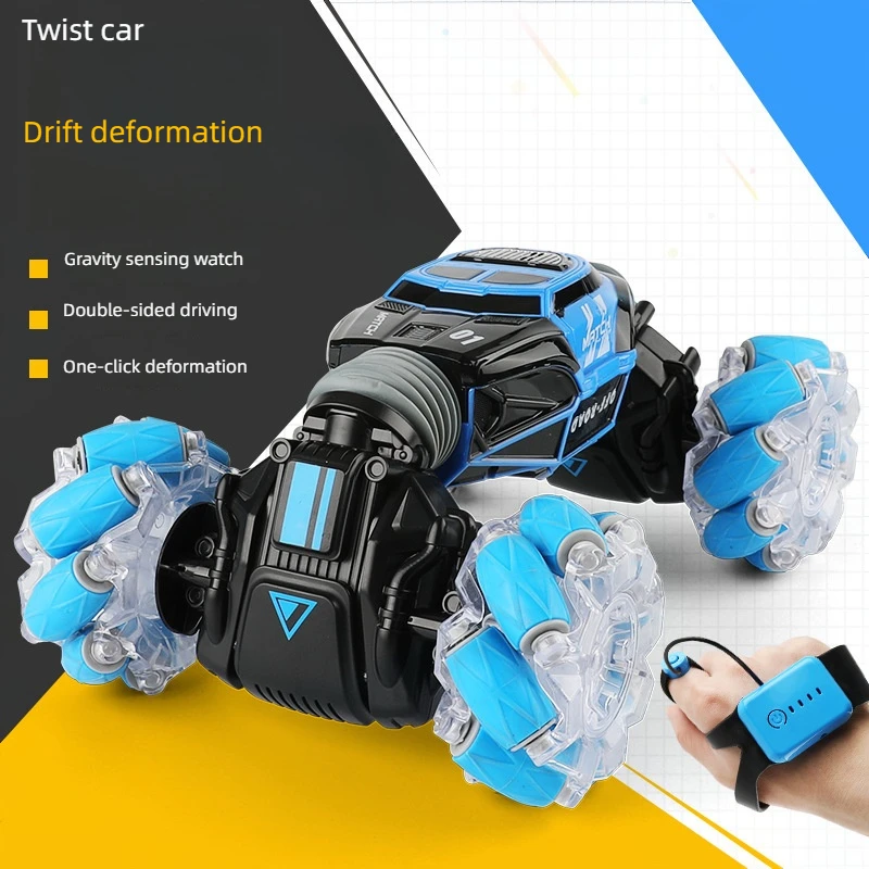Newest RC Stunt Car 2.4G Radio Remote Control Cars Watch Gesture Sensor LED Rotation Gift Electronic Toy for Kids Boys Girls