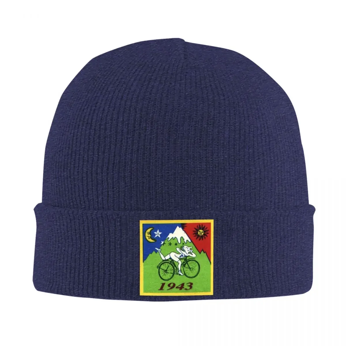 Albert Hoffman LSD Bicycle Day Knitted Caps for Women Men Skullies Beanies Winter Hat Acrylic Acid Blotter Party Crochet Caps