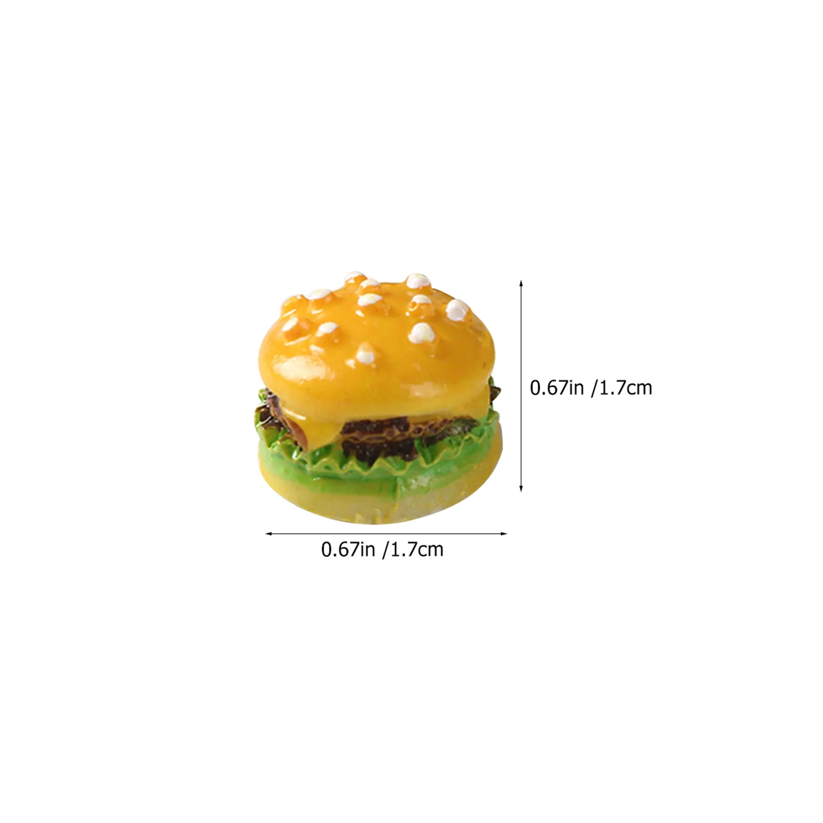 Hamburger Miniature en résine réaliste, Simulation de restauration rapide, accessoires de cuisine, décor de maison de poupée, 50 pièces