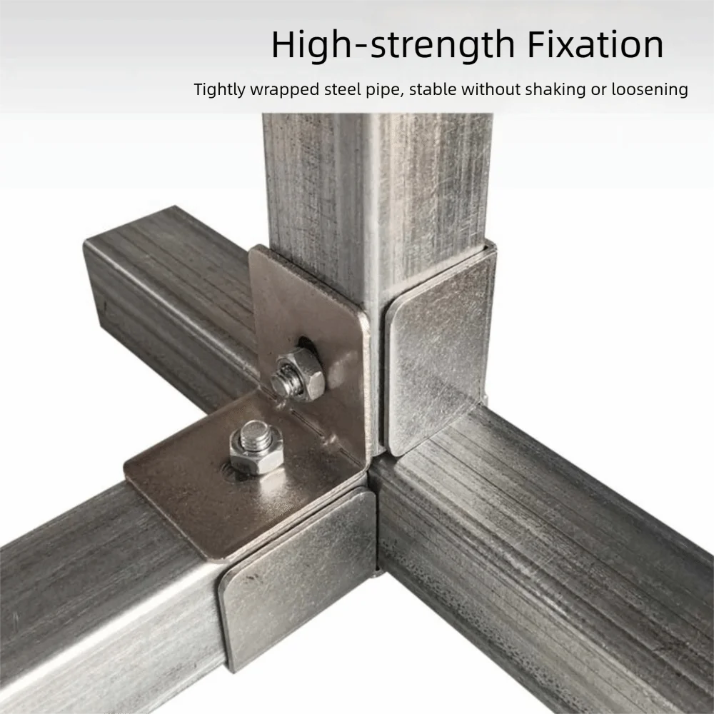 40*40mm Square Tube Connector galvanizing solderless Pipe Fixed Joint carbon steel Fixed Pipe Clamp Clip Fastener Storage Rack