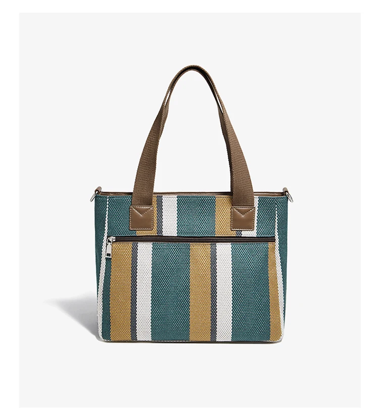 FOXER Stoff-Umhängetasche für Damen, lässige Handtasche mit großem Fassungsvermögen, modische, leichte Einkaufstasche, Geldbörse – Detail 20