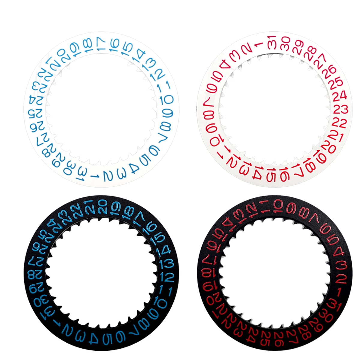 Rueda de esfera de fecha NH35 NH36 compatible con movimiento NH35 NH36 NH34 SKX007 SKX009 rojo azul negro fecha mecánica automática a las 3H 3.8H