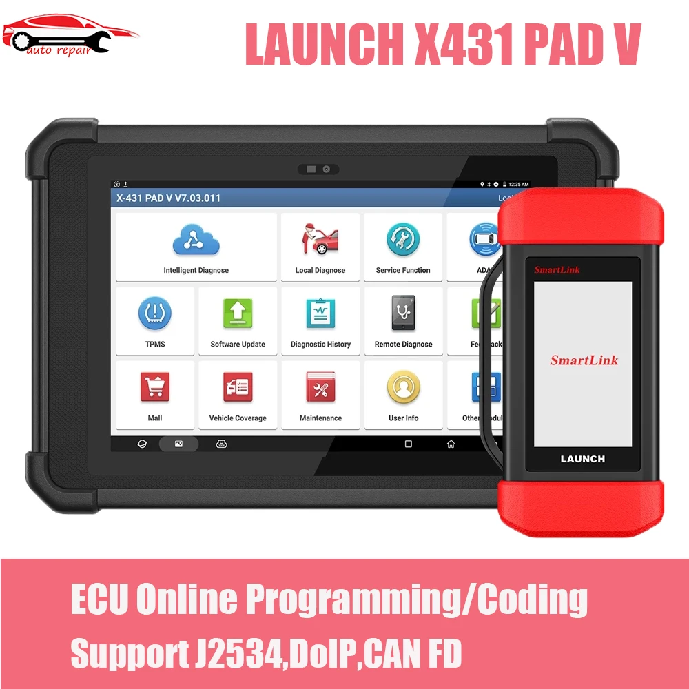 

LAUNCH X431 PAD 5 PAD V ECU Online Programming Coding Tool OBD2 Scanner CAN FD/DOIP/J2534 Active Test Car Diagnostic Tool X-431