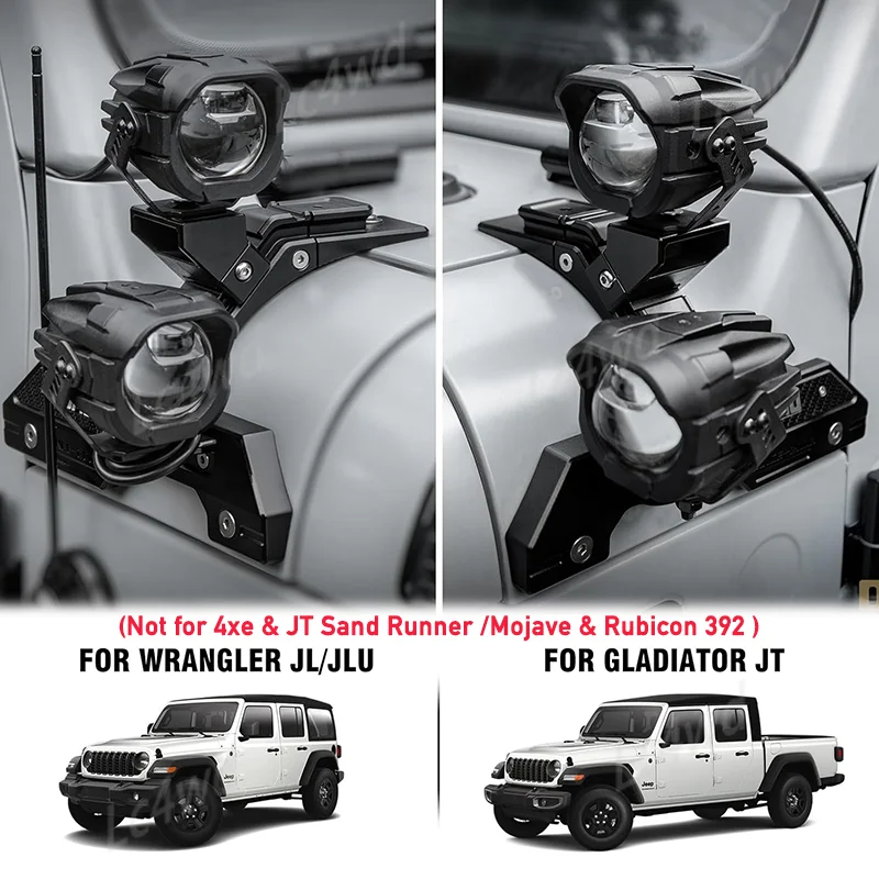 LC4WD 4x4 Accessories OMU A-Pillar Light System Mount Bracket Spotlight Holder Clamp For Jeep Wrangler JL Gladiator JT 2018-2025