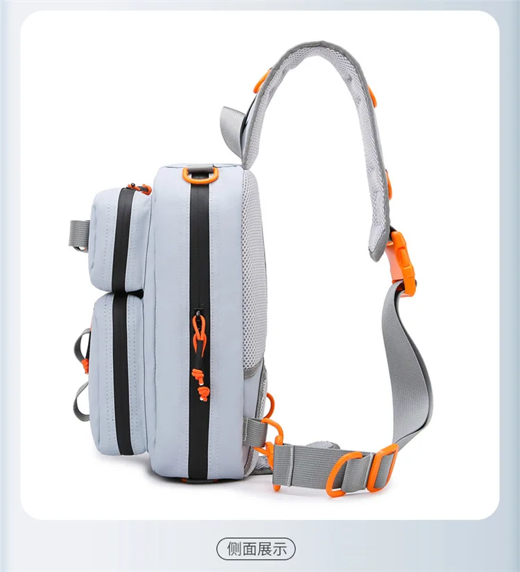Multifunktionale Angeltasche mit großer Kapazität aus Oxford-Gewebe, verstellbare Schulter- und Hüfttasche für Outdoor-Angeln. – Detail 12