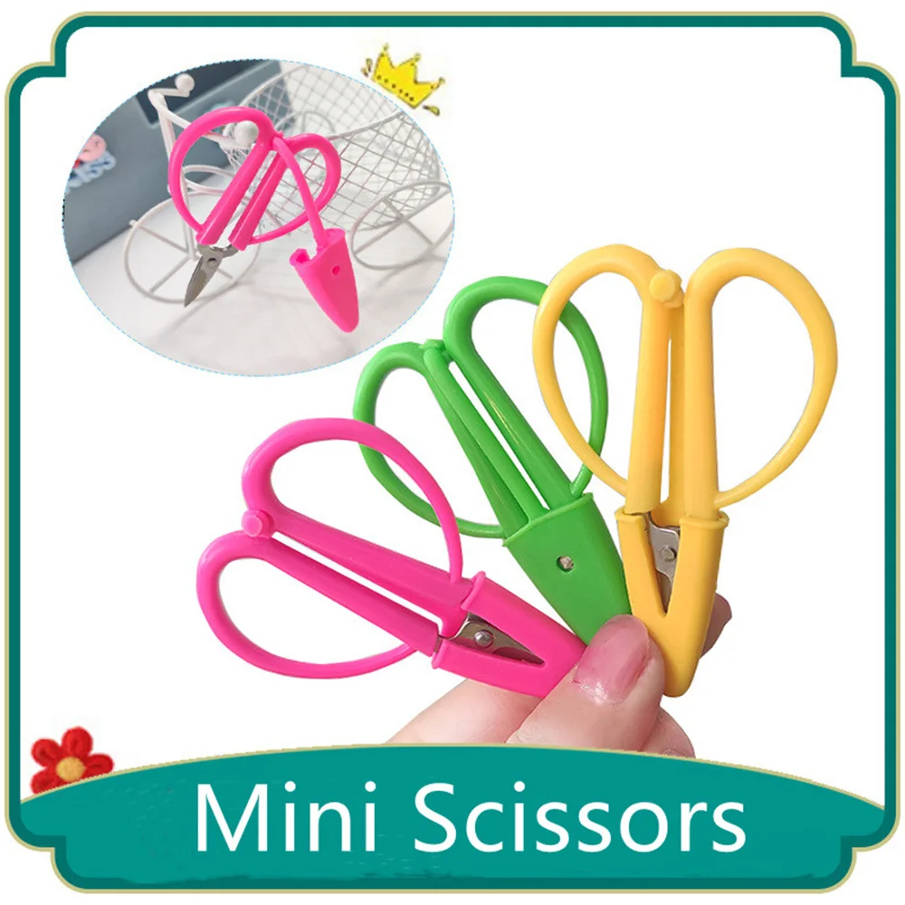 Candy Color Safety Scissors Small Scissors Stationery Kids Diy Paper Cutter Hand Making Tool Thread Scissors Embroidery Scissors