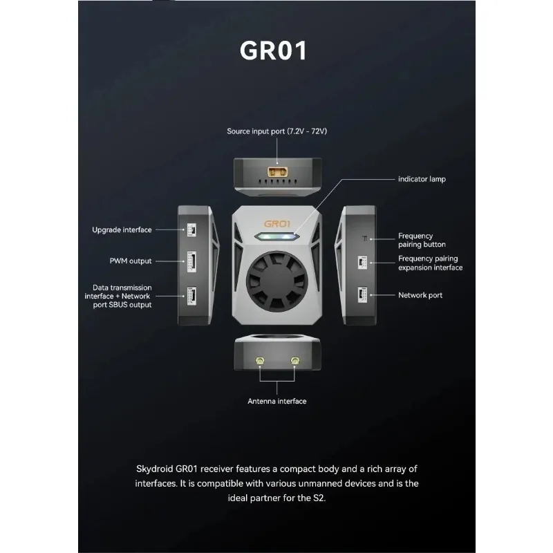 Skydroid GR01 Receiver, Compatible with G20 G12 Remote Control Transmitter, for RC Car Boat Truck DIY Models