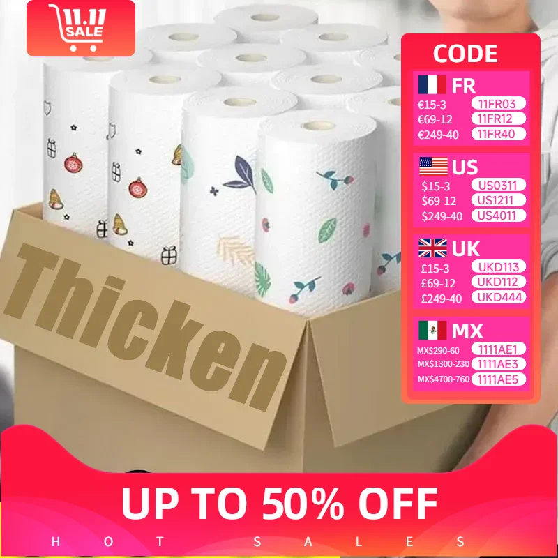 500pcs Reusable Kitchen Disposable Rags Non-Woven Cleaning Cloths Washing Dishcloths Rag Cloth Towels Non-stick Scouring Pads
