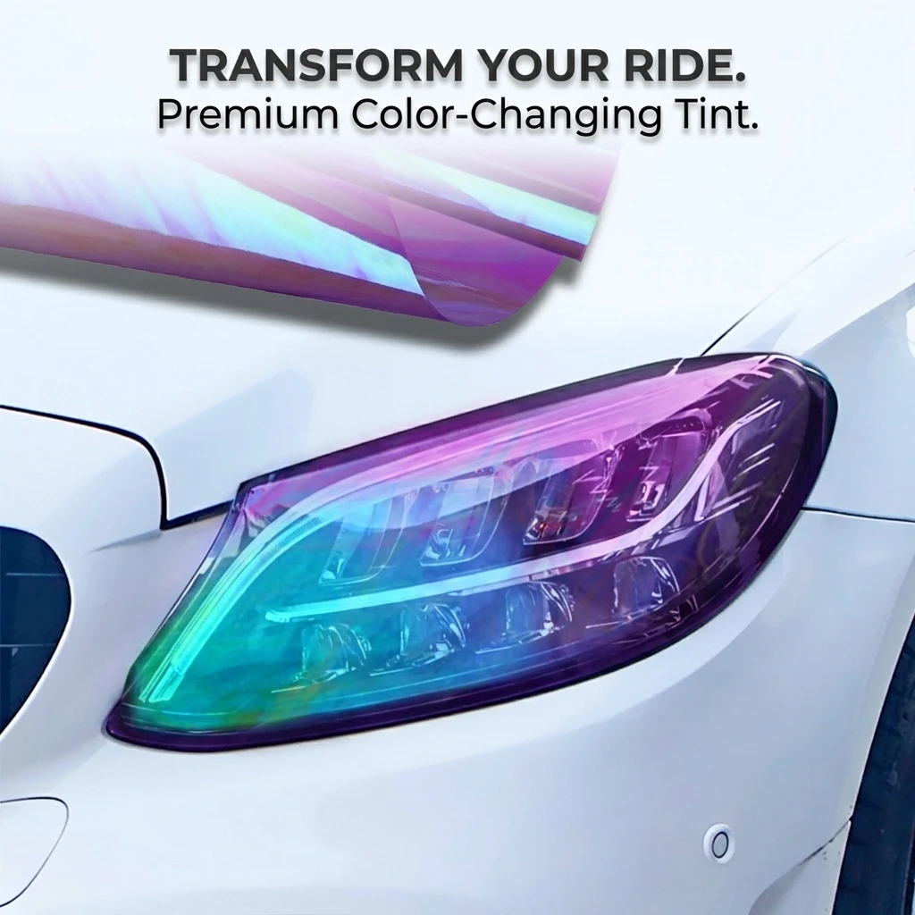 1pc 30*75cm Car Headlight Tint Fog Light Taillight Waterproof Sticker Auto Fog Light Taillight Smoke Black Tailing Lamp
