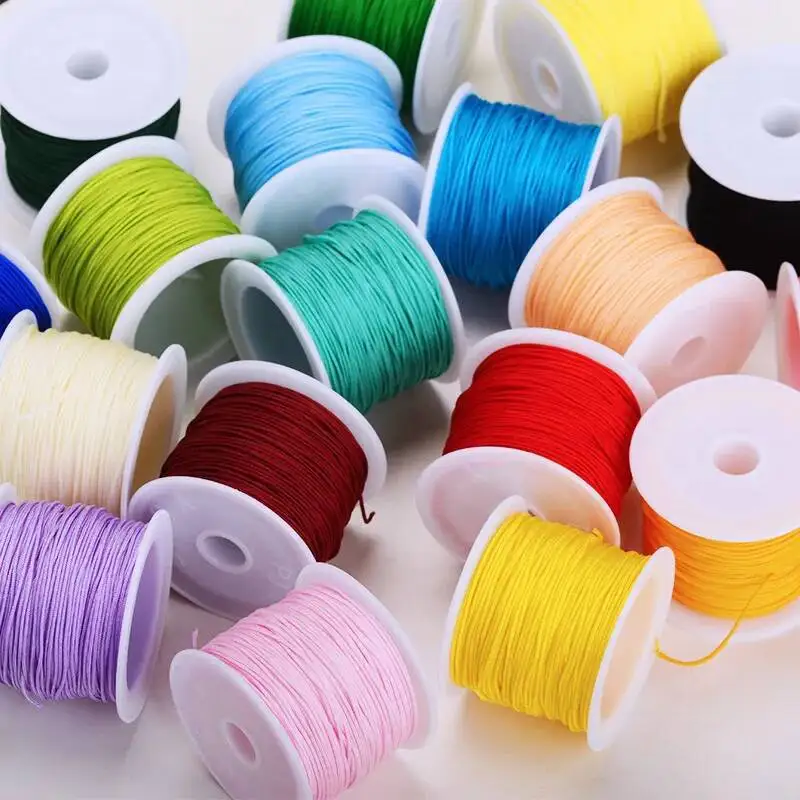 20M/Roll 0.8mm Color Nylon Thread Chines Knot Line Cord Macrame Rope DIY Bracelet Braided String For Jewelry Making Beading Rope