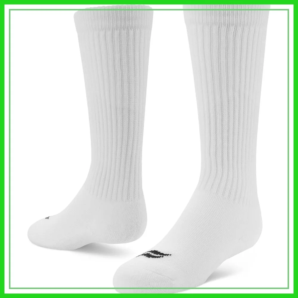 

Over-the-Calf Soccer Socks 2 Pack, Large, White, Performance Athletic