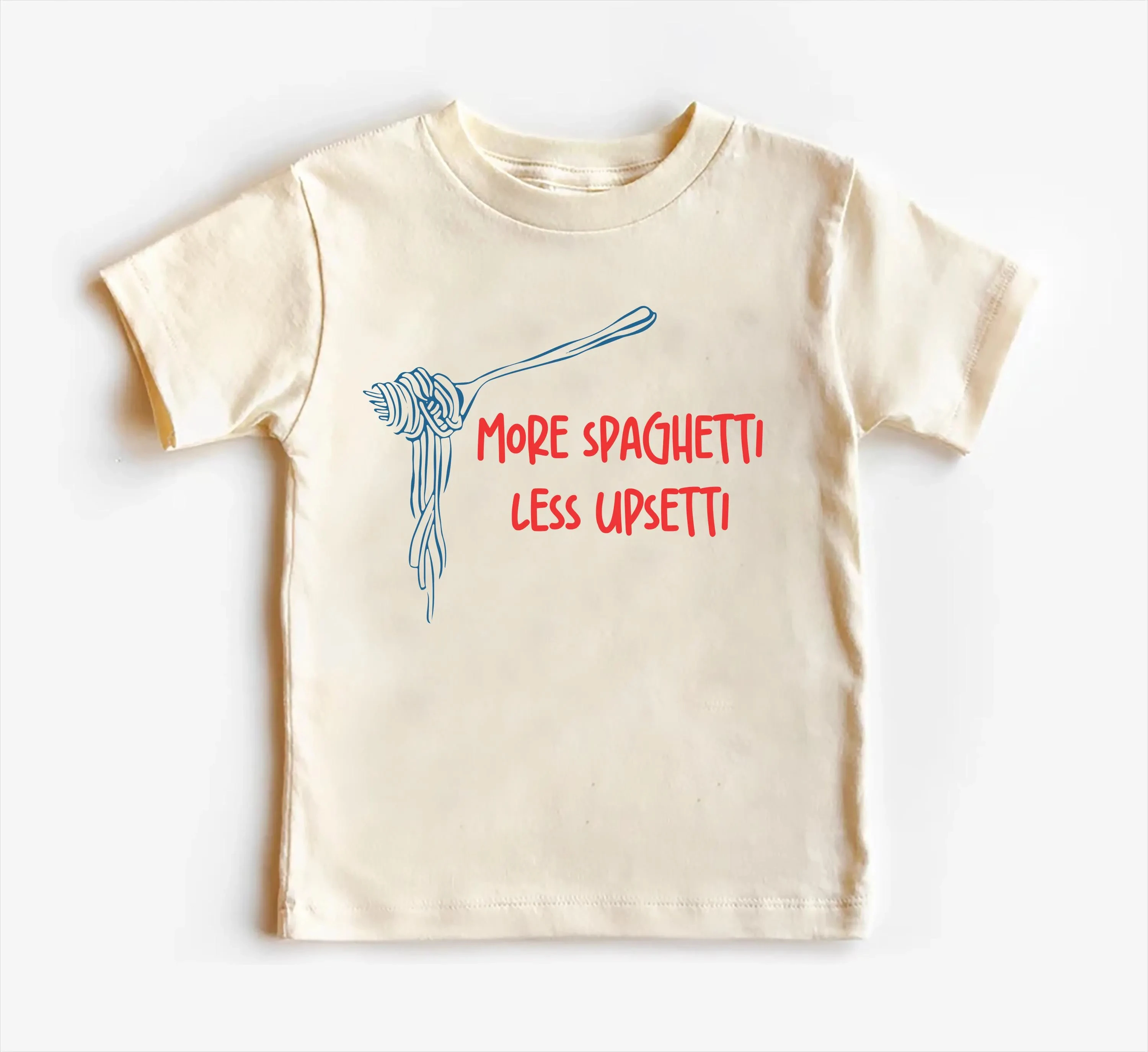 More Spaghetti Less Upsetti Graphic Print Fashion Y2k Kids T-Shirt Tee Summer Girl Boy Baby Shirt Casual Tops Crewneck Clothing