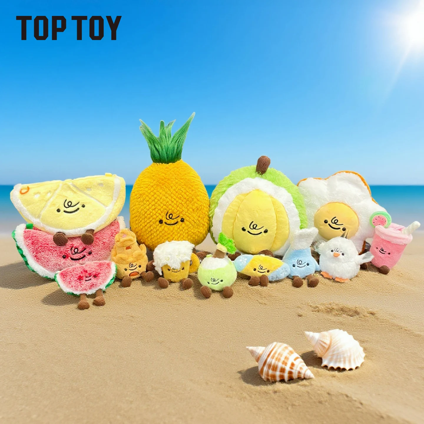 

Toptoy Kawaii Beach Party Series, летние плюшевые милые арбузные ананасы, украшение для рабочего стола, милые плюшевые подарки-сюрпризы на день рождения