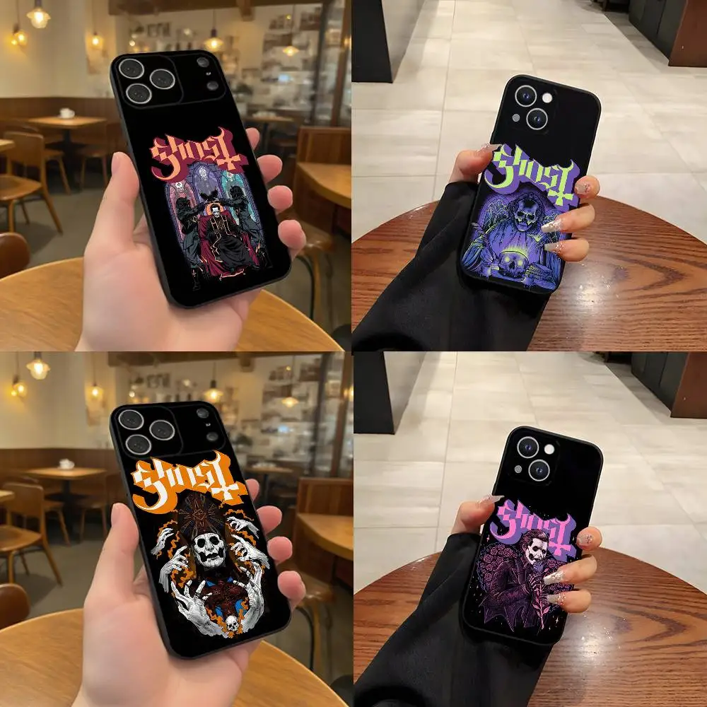 

G-Ghost Heavy Metal Band Black Soft Cover Phone Case For iPhone 17,16,15,14,13,12,11,Pro,Max,Plus