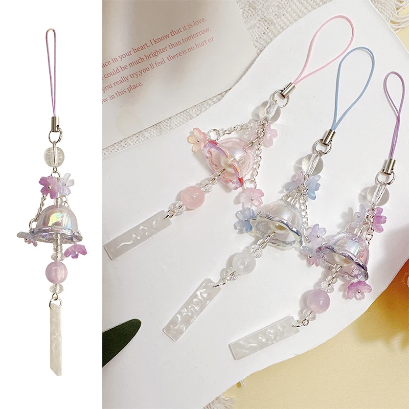 العصرية قنديل البحر زهرة الهاتف سحر قلادة لطيف الحبل المحمول حزام الحلو مفتاح سلسلة للنساء الفتيات كوريا الأزياء والمجوهرات #3